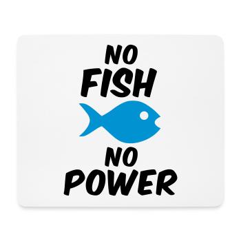 No fish no power (Fisch) - Mousepad (Querformat) - Weiß - Vorne