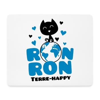 La ronronthérapie, humour de chat, terre happy ! - Tapis de souris (format paysage) - blanc - Devant