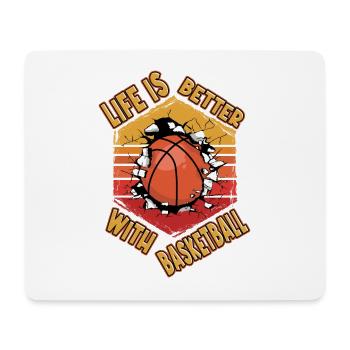 Basketball Basketballer Sport Fan Vintage Retro - Mouse Pad (horizontal) - white - Front