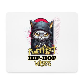 Cat Hip Hop Rap Rapper DJ Ghetto Crew Gangster - Tapis de souris (format paysage) - blanc - Devant