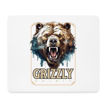 Bear Grizzly Roars Bear Head Nature Wilderness Forest - Mouse Pad (horizontal) - white - Front