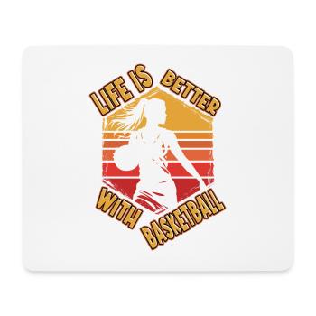 Basketball Woman Basketball Player Basketball Player - Mouse Pad (horizontal) - white - Front