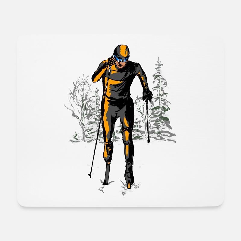 Skilanglauf - Mousepad (Querformat) - Weiß