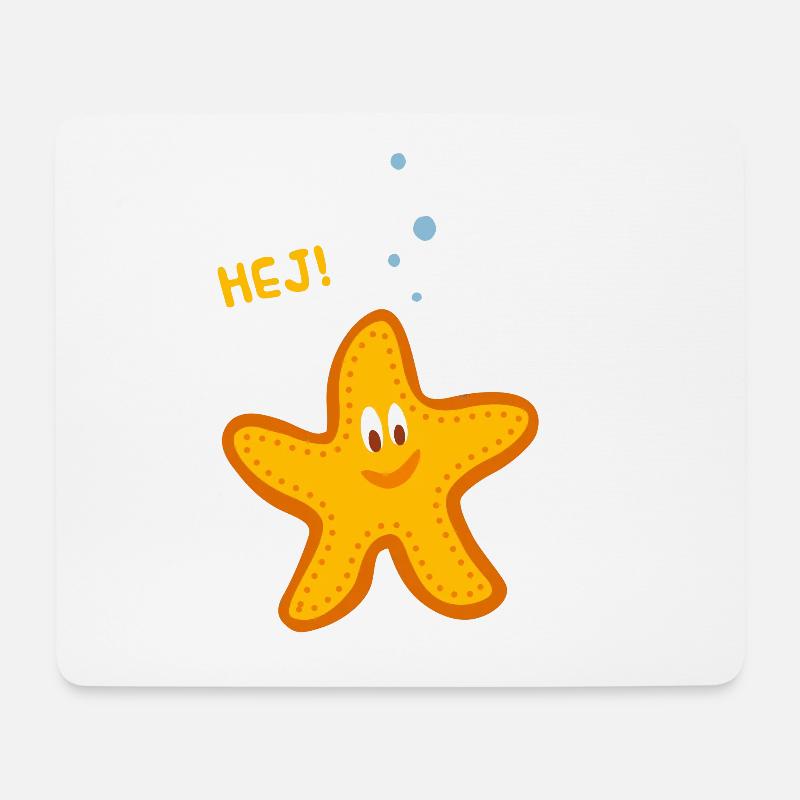 Lustiges Bild Seestern für Kinder oder Baby - Mousepad (Querformat) - Weiß