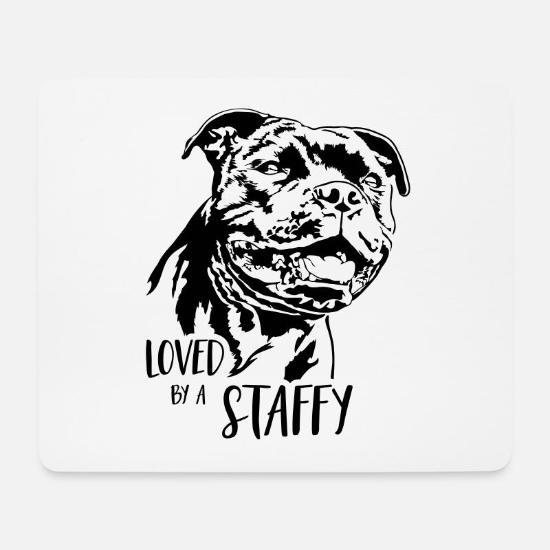 STAFFORDSHIRE BULL TERRIER Staffy Wilsigns - Mousepad (Querformat) - Weiß