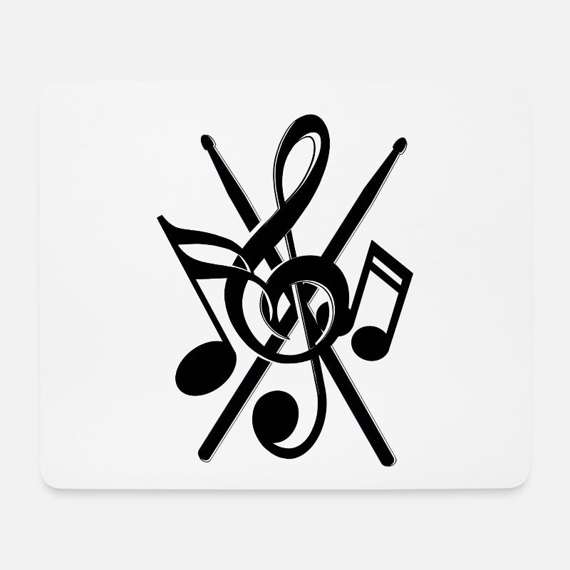 Drumsticks Noten - Mousepad (Querformat) - Weiß