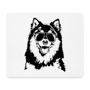 FINNISCHER LAPPHUND cool Sonnenbrille Wilsigns - Mousepad (Querformat) - Weiß - Vorne