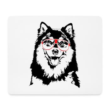 FINNISH LAPPHUND Brille Hunde Hund Wilsigns - Mousepad (Querformat) - Weiß - Vorne