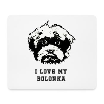 Ich liebe meinen Hund Bolonka Zwetna - Mousepad (Querformat) - Weiß - Vorne