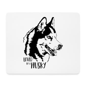 Loved by a Husky dog saying Wilsigns - Mouse Pad (horizontal) - white - Front