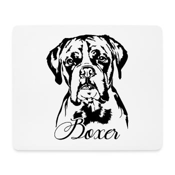 Boxer allemand Portrait Chiens Chien Wilsigns - Tapis de souris (format paysage) - blanc - Devant