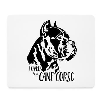 Loved by a Cane Corso Dog Dog Wilsigns - Mouse Pad (horizontal) - white - Front