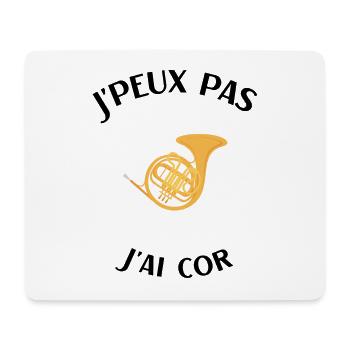 Cor humour cor cuivre fanfare homme femme - Tapis de souris (format paysage) - blanc - Devant