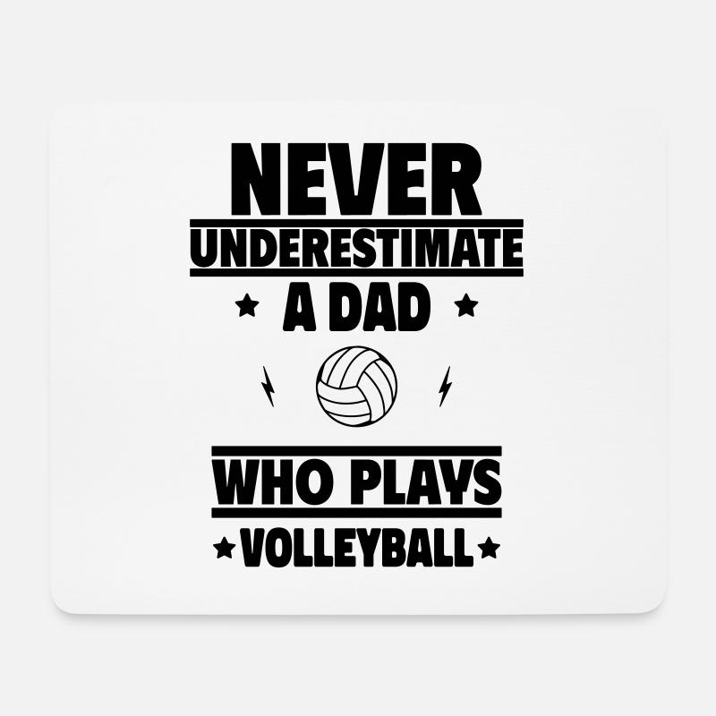 Unterschätze niemals einen Papa, der Volleyball - Mousepad (Querformat) - Weiß