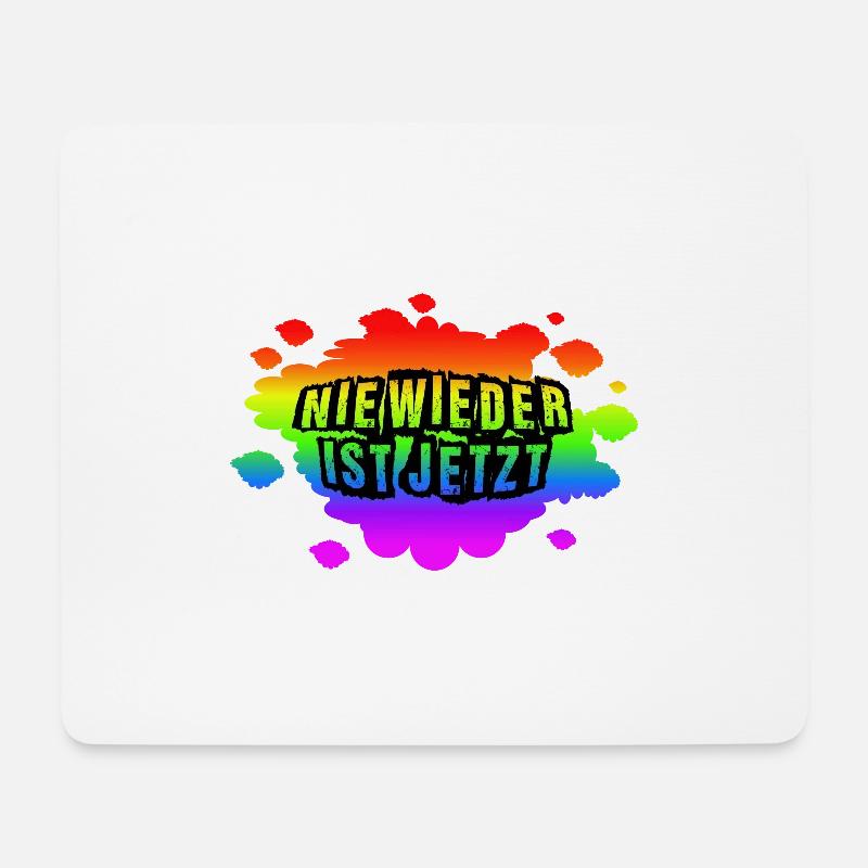 AfD stoppen gegen rechts Demokratie verteidigen - Mousepad (Querformat) - Weiß