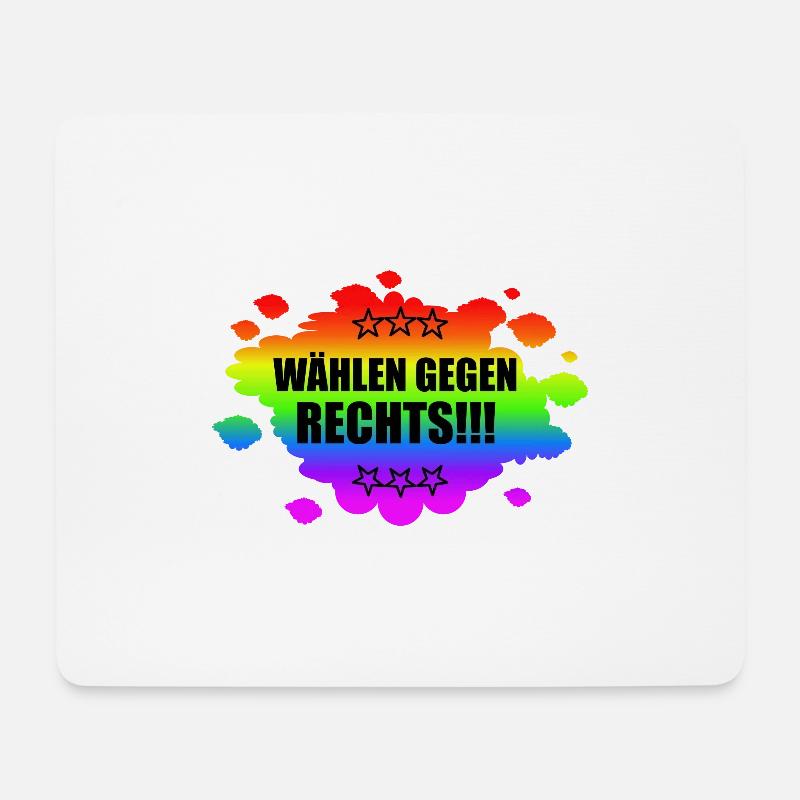 AfD stoppen gegen rechts Demokratie verteidigen - Mousepad (Querformat) - Weiß