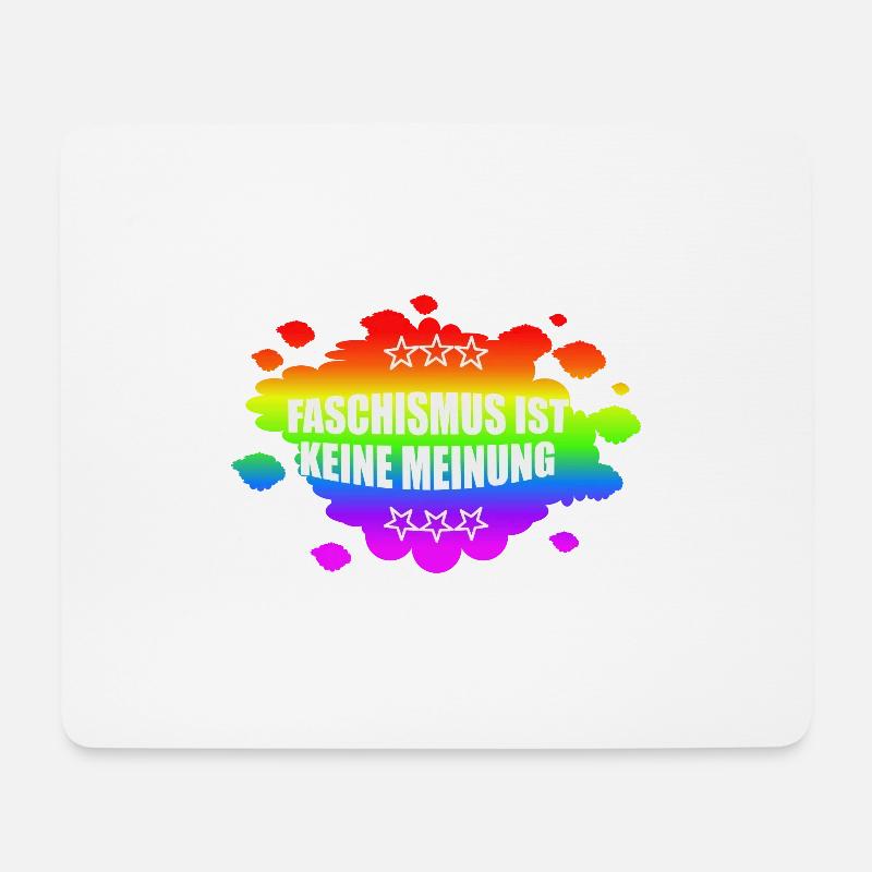 AfD stoppen gegen rechts Demokratie verteidigen - Mousepad (Querformat) - Weiß