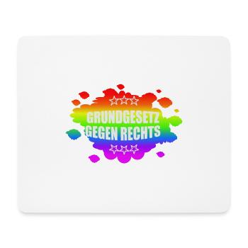 AfD stoppen gegen rechts Demokratie verteidigen - Mousepad (Querformat) - Weiß - Vorne