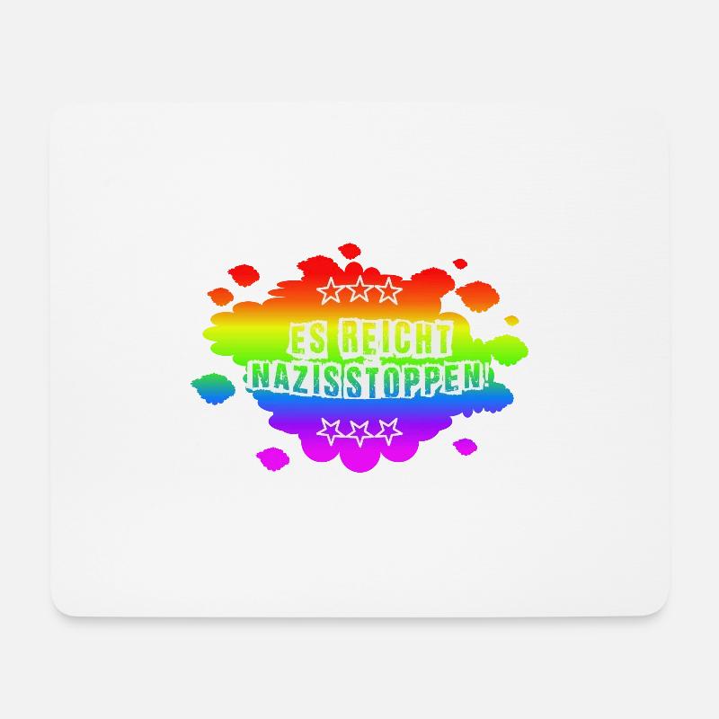 AfD stoppen gegen rechts Demokratie verteidigen - Mousepad (Querformat) - Weiß