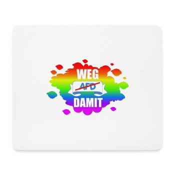 AfD stoppen gegen rechts Demokratie verteidigen - Mousepad (Querformat) - Weiß - Vorne