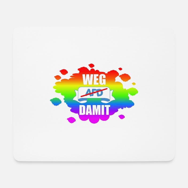 AfD stoppen gegen rechts Demokratie verteidigen - Mousepad (Querformat) - Weiß