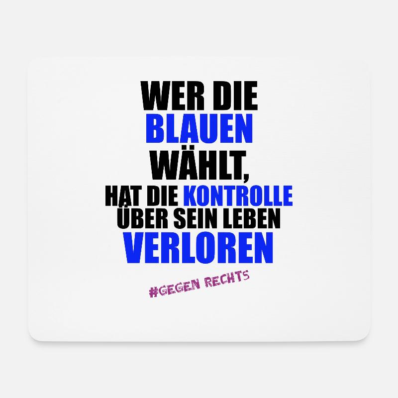 AfD stoppen gegen rechts Demokratie verteidigen - Mousepad (Querformat) - Weiß