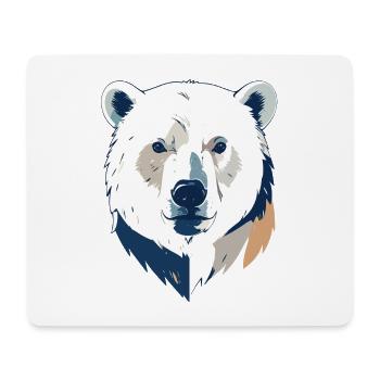Polar Bear Polar Bear Head Drawing Head Design Motif - Mouse Pad (horizontal) - white - Front