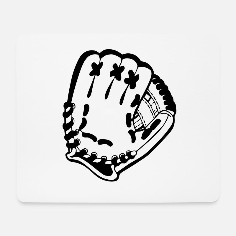 Baseball - Mousepad (Querformat) - Weiß