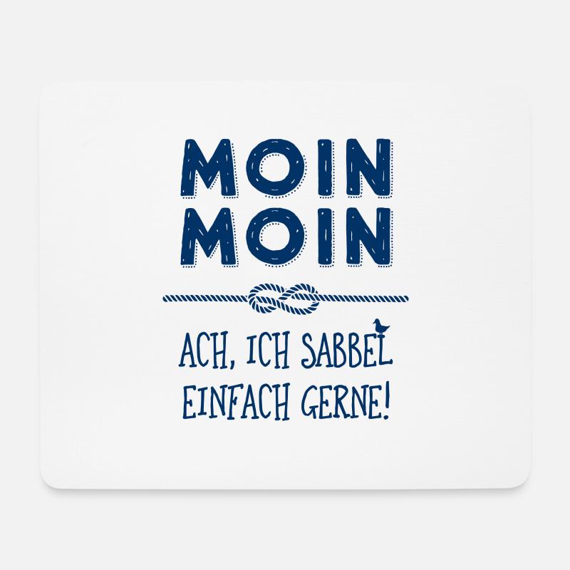Moin Kapitän maritimer Schnack - Mousepad (Querformat) - Weiß