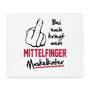 Mittelfinger Muskelkater - Mousepad (Querformat) - Weiß - Vorne