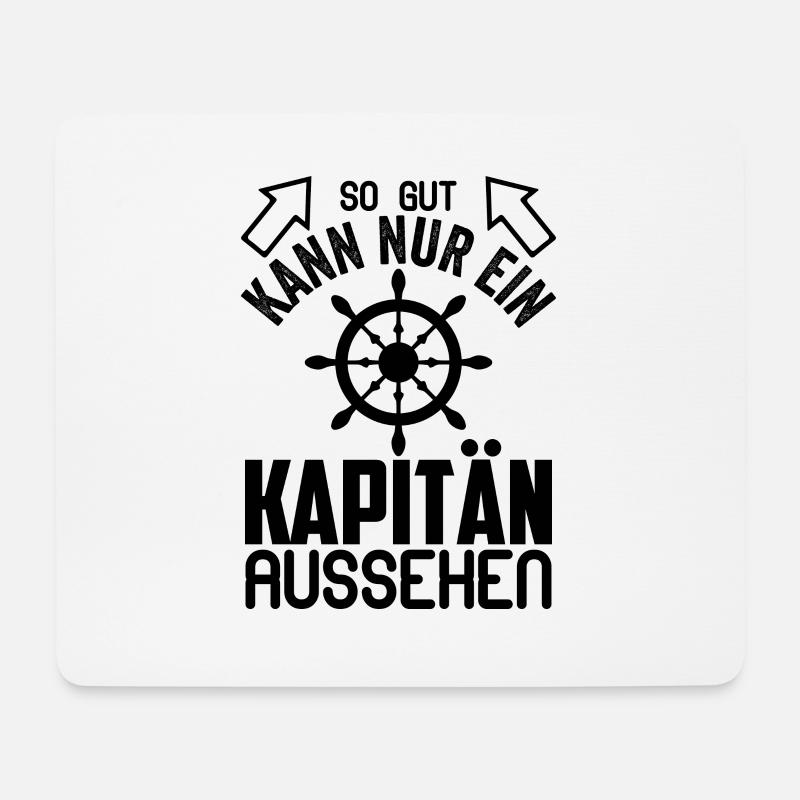 Kapitän Bootsführerschein Segeln - Mousepad (Querformat) - Weiß