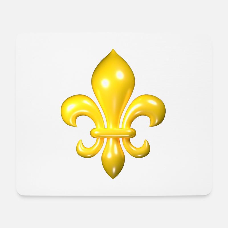 Gelbe Fleur de Lys - Mousepad (Querformat) - Weiß