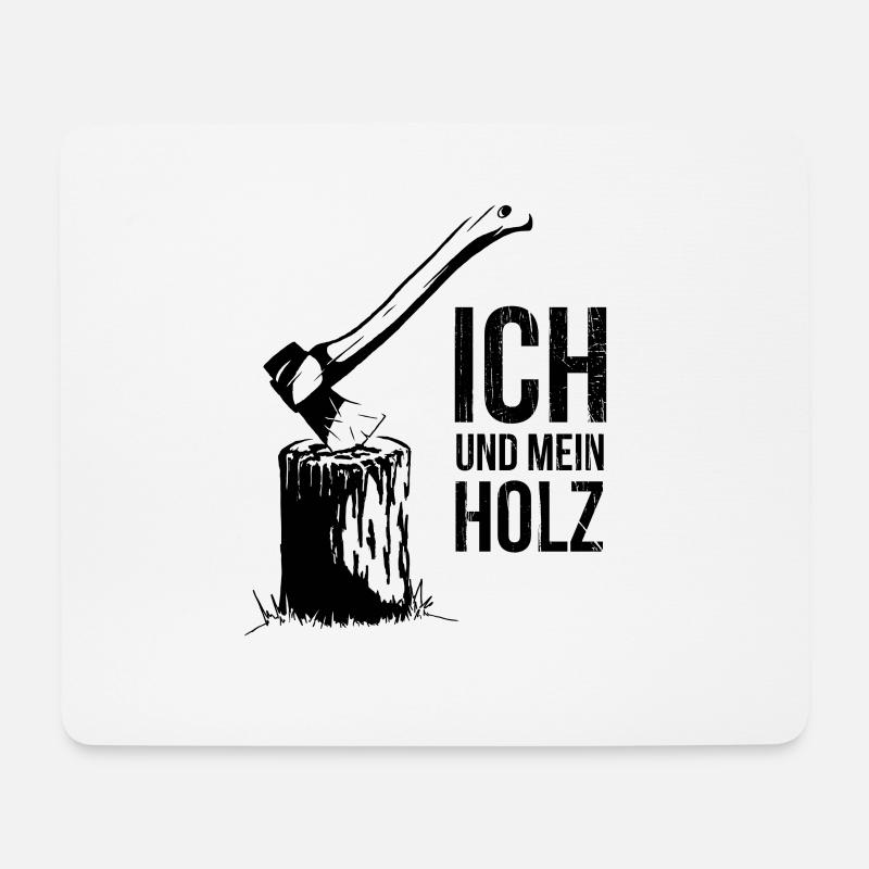 Ich und Mein Holz Lustiges Holzfäller Axt Geschenk - Mousepad (Querformat) - Weiß