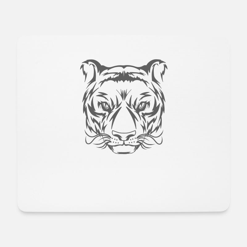 tigre - Tapis de souris (format paysage) - blanc