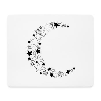 Mondsichel aus Sternen - Mousepad (Querformat) - Weiß - Vorne