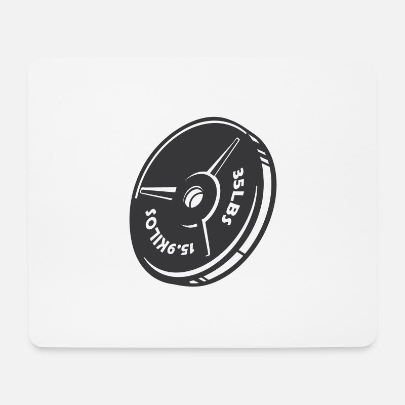 Hantelscheibe Gewicht - Mousepad (Querformat) - Weiß