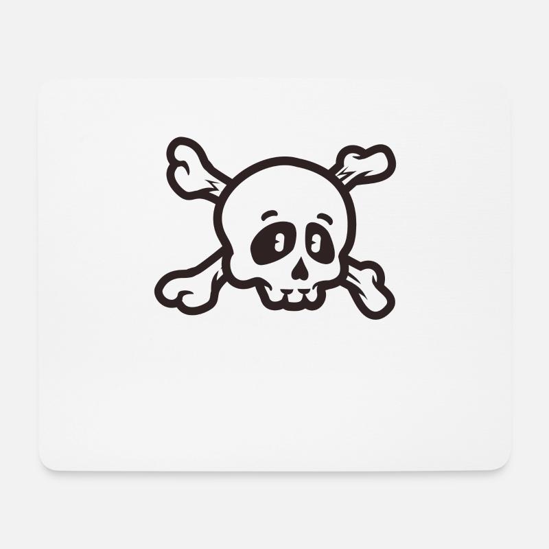 Skull halloween skull head - Mouse Pad (horizontal) - white