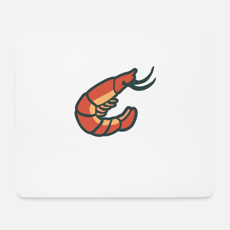 Crevettes crevettes - Tapis de souris (format paysage) - blanc