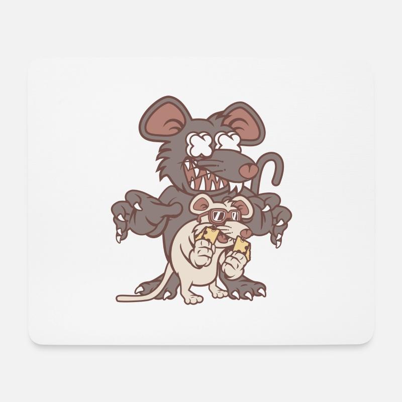 Ratten - Mousepad (Querformat) - Weiß