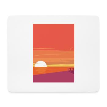 Coucher de soleil à la mer - Tapis de souris (format paysage) - blanc - Devant