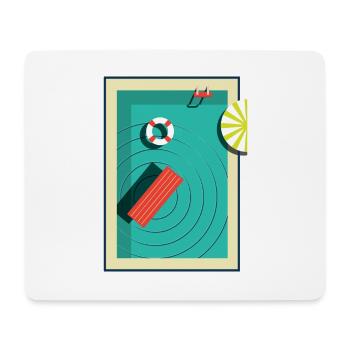 Piscine en été - Tapis de souris (format paysage) - blanc - Devant