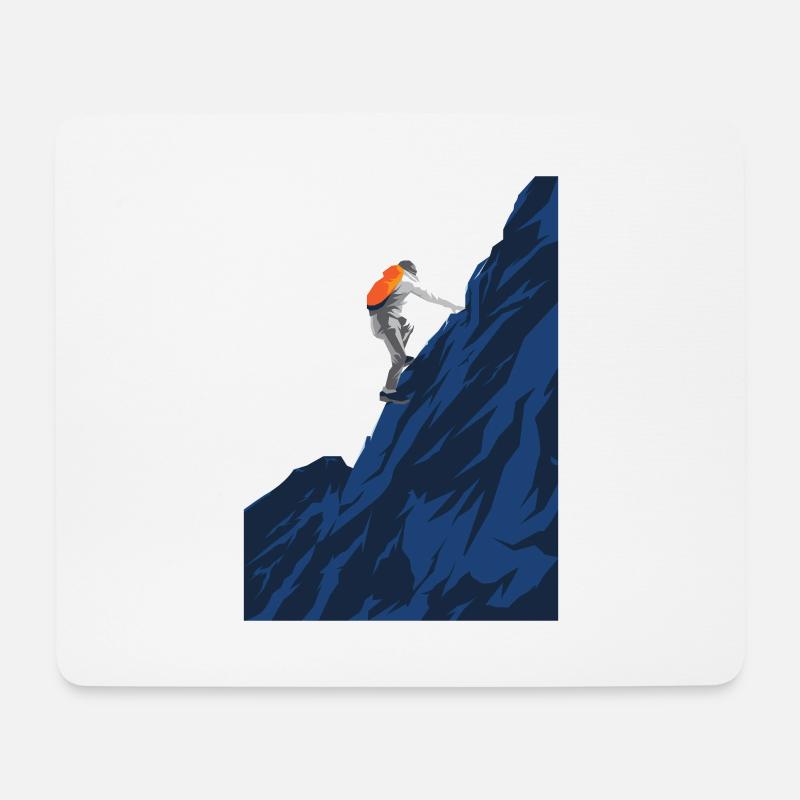 Bergsteiger am Berg - Mousepad (Querformat) - Weiß