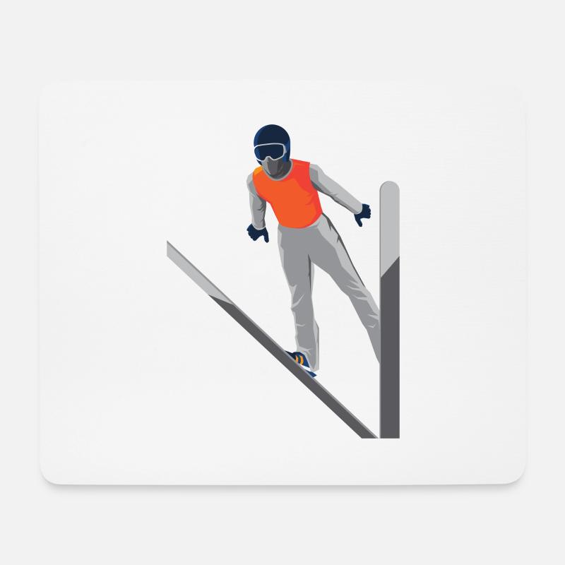 Skispringer - Mousepad (Querformat) - Weiß
