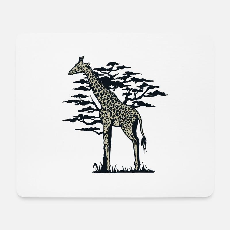 Giraffe Afrika - Mousepad (Querformat) - Weiß