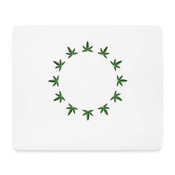 Cannabis Leaf Hemp Circle - Mouse Pad (horizontal) - white - Front