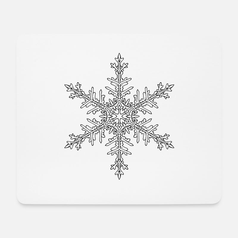Schneeflocke Mandala - Mousepad (Querformat) - Weiß
