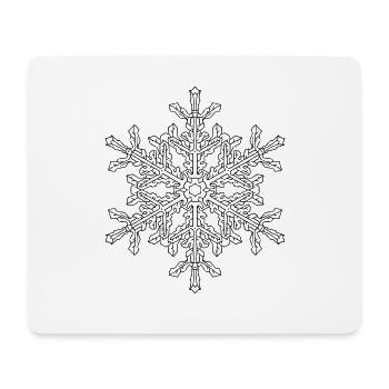 Mandala flocon de neige - Tapis de souris (format paysage) - blanc - Devant