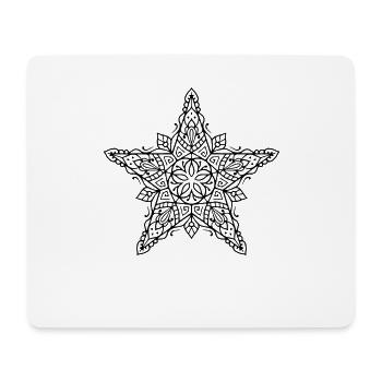 Mandala étoilé - Tapis de souris (format paysage) - blanc - Devant
