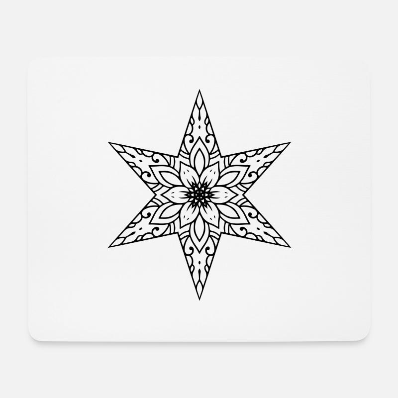 Stern Mandala - Mousepad (Querformat) - Weiß