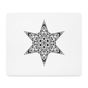 Mandala étoilé - Tapis de souris (format paysage) - blanc - Devant